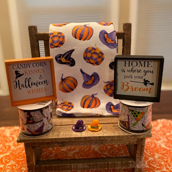 Halloween Witch Kitchen Towels, Witch Ribbon, Witch Hat Signs & Decor, Halloween - Picture 1 of 16